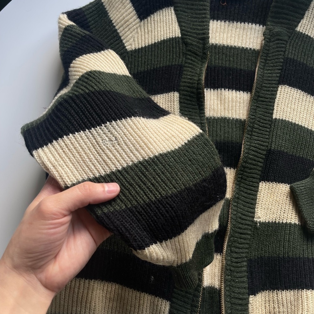 Vintage 40s/50s Striped Zip-Up Sweater - Picture 13 of 15